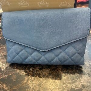 Chic Blue Quilted Satchel
